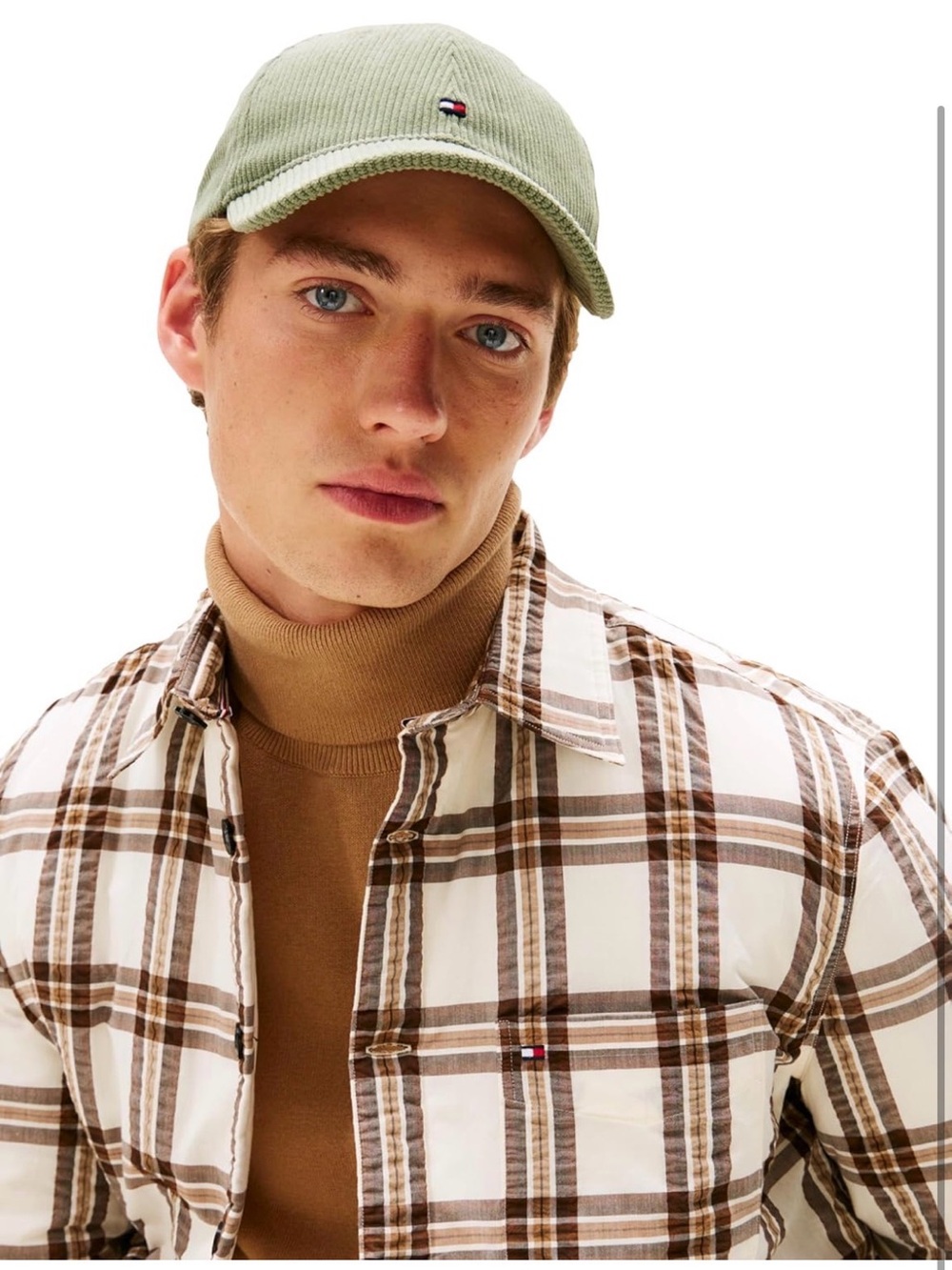 Tommy Hilfiger Light Green Corduroy Logo Cap
